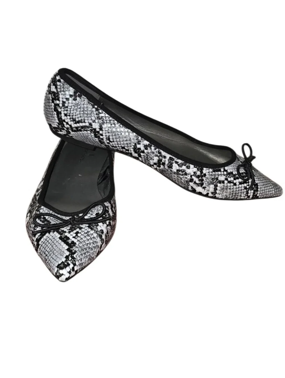 Worthington  Classic Snake-Print Ballet Flats - Black & White